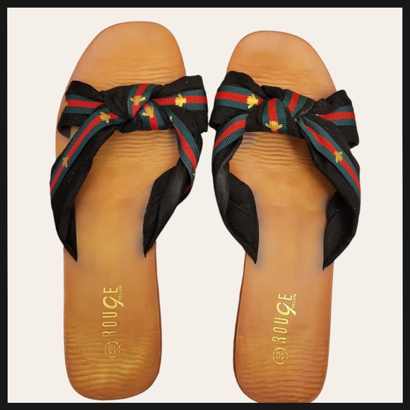 Rouge Helium Hunyb Knot Striped Sandals 10 - Picture 2 of 6